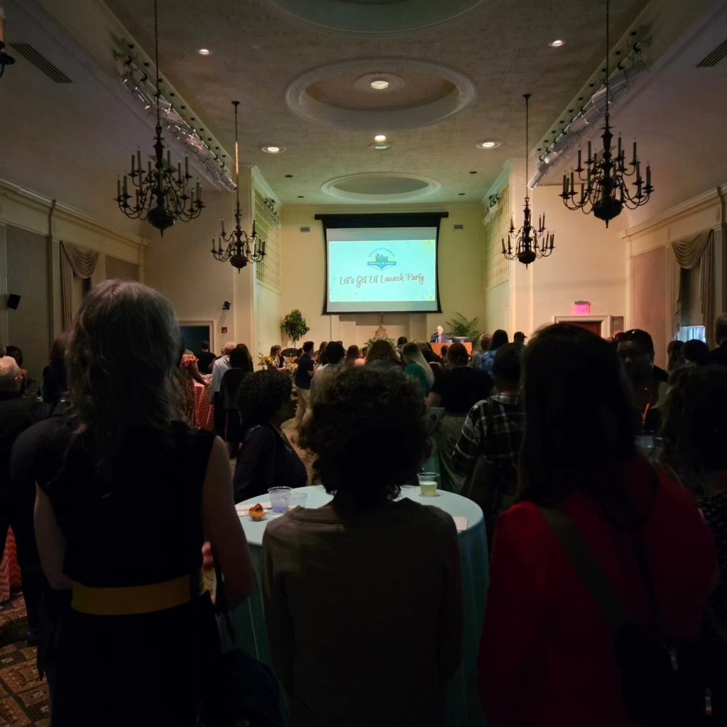 A shot of the crowd at the "Let's Get Lit" opening night launch party